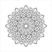 arte de linha de mandala de flores para páginas para colorir. vetor de padrão de mandala de estilo árabe. crianças para colorir. mandala para colorir vetor de elementos de decoração de página. arte de linha de mandala de estilo árabe tradicional.