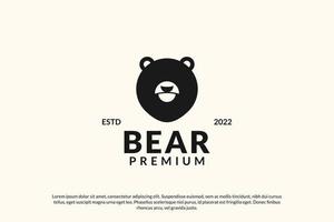 vetor de design de logotipo de urso de cabeça