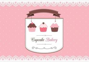 Cupcake scrapbook card vector