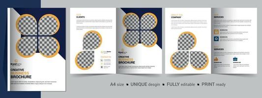 modelo de design de brochura bifold para sua empresa, corporativa, negócios, publicidade, marketing, agência e negócios na Internet. vetor