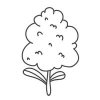 fspring inferior planta lilás simples dos desenhos animados, hyocint. rabisco, ícone, forma vetor