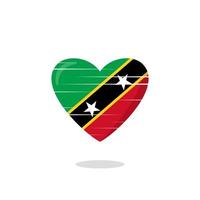 ilustração de amor em forma de bandeira de saint kitts e nevis vetor