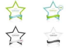 Stars with Ribbon Banner Vectors