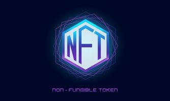 nft token não fungível. fundo de design de texto token não fungível. tecnologia abstract.futuristic vector.nft concept vetor