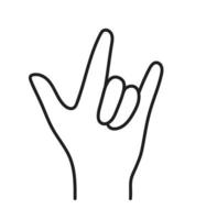 eu te amo ícone de sinal de mão de idioma vetor