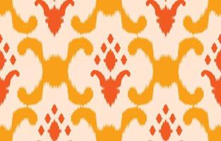 bela arte ikat abstrata étnica. o padrão amarelo sem costura em estilo damasco bordado tribal, folk. impressão de ornamento de arte geométrica. design para tapete, papel de parede, roupas, embrulho, tecido, capa. vetor