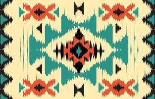 bela arte ikat abstrata étnica. padrão kasuri sem costura em bordados tribais, folclóricos e estilo mexicano style.aztec ornamento de arte geométrica print.design para tapete, papel de parede, roupas, embrulho, tecido. vetor