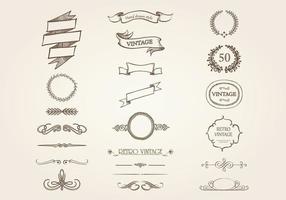 Mão desenhada Vintage Ornament Vector Pack