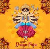 feliz dia do evento durga puja vetor