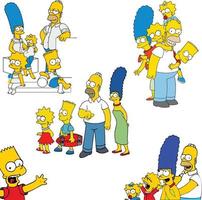 vetor de adesivo de colecionáveis de desenhos animados de simpsons springfield