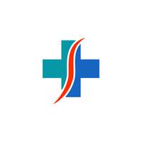 Cruz médica e modelo de vetor de logotipo de farmácia de saúde