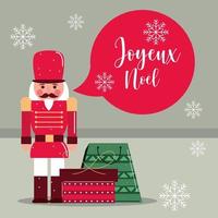 feliz natal inscrição francesa vetor