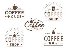 Conjunto de modelos de logotipo vintage café, emblemas e elementos de design. Coleção de logotipos para café, café, restaurante. Ilustração vetorial Hipster e estilo retrô. vetor