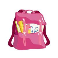 bolsa escolar rosa vetor