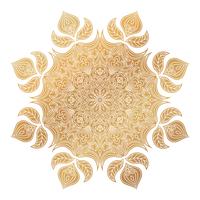 Ornamento de Mandala dourada de vetor. Elementos decorativos vintage. Padrão redondo Oriental. Islã, árabe, indiano, turco, paquistão, chinês, motivos otomanos. Fundo floral desenhado de mão. vetor