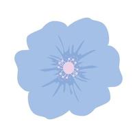desenho de vetor de flor azul isolado