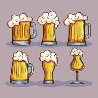 ícones de copos de cerveja vetor