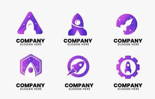 conceito de logotipo gradiente de negócios de foguetes vetor