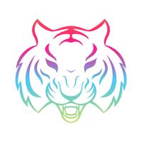 Ícone de tigre isolado em um fundo branco. Modelo de logotipo de tigre, tatuagem desenho, impressão de t-shirt.