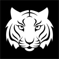 Ícone de tigre. Ilustração vetorial para design de logotipo, impressão de t-shirt. Mascote do tigre. vetor
