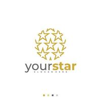 modelo de vetor de logotipo de bola estrela, conceitos de design de logotipo de estrela criativa