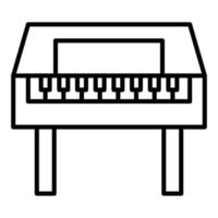 ícone de linha de piano de madeira vetor