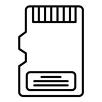 ícone de linha de cartão de memória vetor