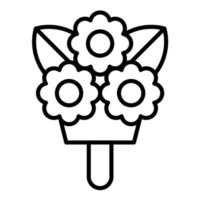 ícone de linha de buquê de flores vetor
