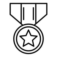 ícone de linha de medalha do exército vetor