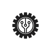 logotipo de tecnologia de engrenagem criativa vetor