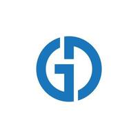 forma circular conectada elegante azul gd dg gd logotipo de ícone baseado inicial vetor