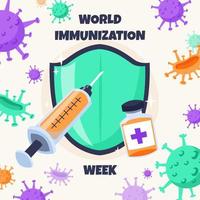 semana mundial de imunização vetor