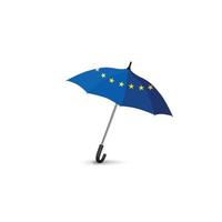 guarda-chuva colorido da bandeira eurounion. viajar europa primavera acessório de moda. ícone da união do euro. sinal europeu vetor