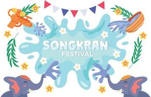 celebração do festival songkran vetor