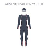 Fato de mergulho fullsleeve das mulheres do Triathlon vetor