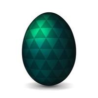 ovo de galinha verde escuro para páscoa ovo realista e volumétrico vetor