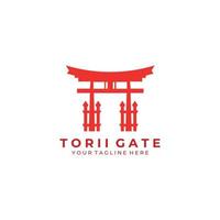 torii portão logotipo arte ícone ilustração vetorial design arquitetura cultura tradicional japonês viagens tóquio vetor