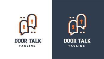 door talk monoline logotipo simples para marca e empresa vetor