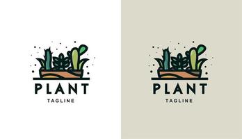 suculentas planta verde logotipo moderno para marca e empresa vetor