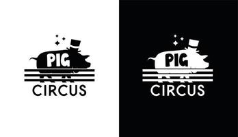 logotipo simples minimalista de circo de porco para marca e empresa vetor