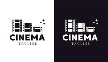 silhueta de logotipo de cinema minimalista para marca e empresa de filmes