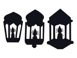ilustração de ícone de silhueta islâmica de lâmpada árabe vetor