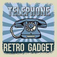 folheto de vetor de telefone em estilo vintage