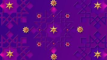 banner horizontal ramadan kareem com estrelas e flores de arabesco 3d. ilustração vetorial. vetor