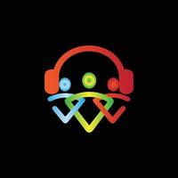 design de logotipo de pessoas de rádio colorido vetor