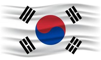 ilustração de acenando a bandeira da coreia do sul. ilustração vetorial. vetor