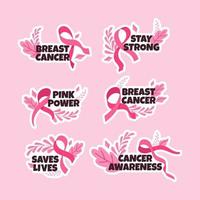 coleção de adesivos de câncer de mama vetor