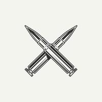 recurso gráfico de ícone de logotipo vintage de munição de bala vetor