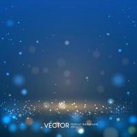Resumo borrão azul mágico noite feriados bokeh efeito de luz com ilustração vetorial de fundo de espaço de cópia. modelo abstrato para cartão ou banner vetor
