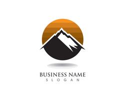 Logotipo da montanha e símbolos vetor de modelo de negócios